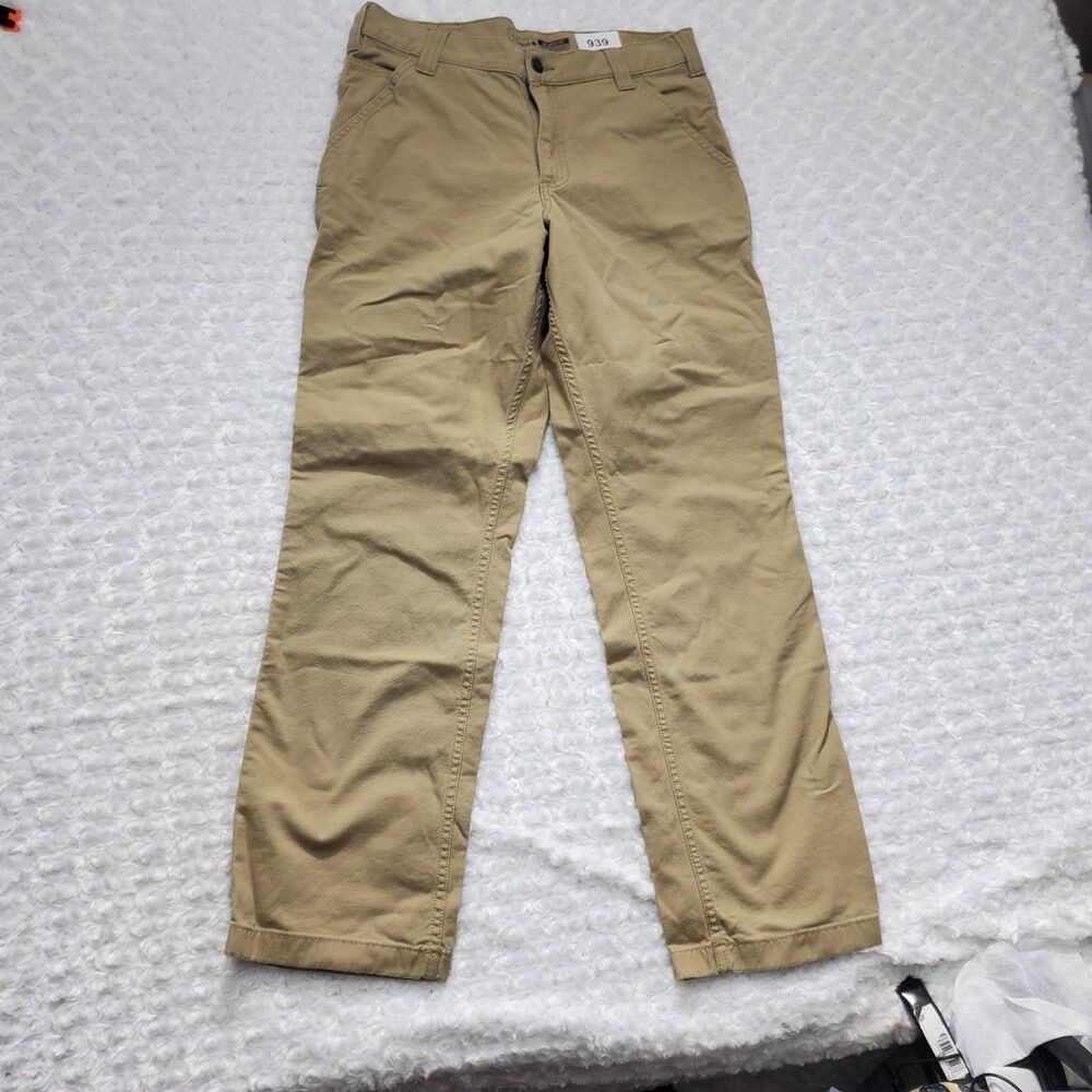 Carhartt Relaxed Fit Work Pants Mens 33x32 Tan Khaki Utility Beige Stretch